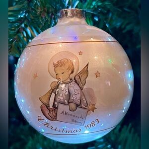 Angelic Messenger 1983 Inspired by Berta Hummel glass Vintage Christmas ornament
